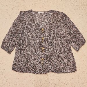 Floral Button-Up Blouse